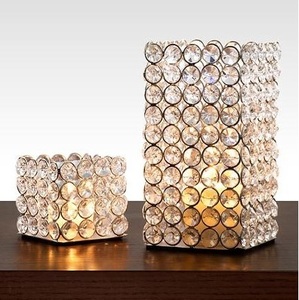 Handmade Crystal Beaded <b>Tealight</b> Votive Holder for Home and Christmas Tabletop Decorative Gold Candle Votive - Product Image 2