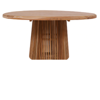 Table à manger élégante en bois de teck massif pieds de panier convertibles fabriqués à la main pour les intérieurs rustiques modernes Boho pour la maison hôtel