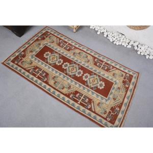 Petit tapis turc 2,6x4,6 pi (79x139 cm), tapis vintage marron à motifs de plantes et d'arbres - Product Image 4