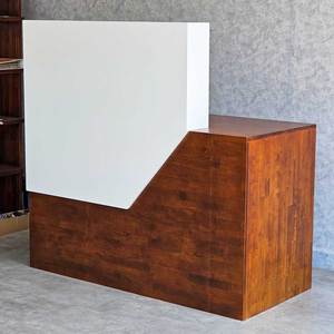 BLT68023 Modern Luxury <b>Reception</b> <b>Counter</b> with Durable Rubber Wood Cabinet for Beauty Salon Restaurant School Bar Spa - Product Image 2
