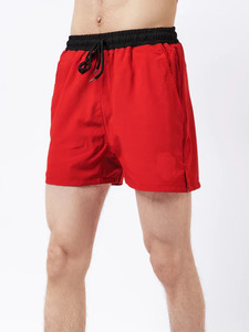 Shorts d'été décontractés à taille élastique avec cordon de serrage, logo frontal, coupe droite, respirants, séchage rapide, avec poches, pour l'entraînement - Product Image 2