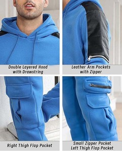 High Quality Customized Men's Gym Fitness <b>Tech</b> Fleece Tracksuit 100% Cotton Printed Sportswear for Winter Training - Product Image 4