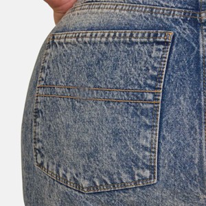 OEM de alta calidad casual de las mujeres de cintura alta de piernas anchas Jeans Mujeres Straight Vintage Wash Jeans - Product Image 6