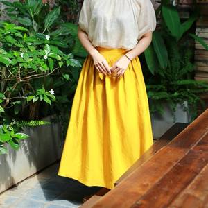 Elegant <b>Women's</b> Casual Plaid A-Line <b>Skirt</b> with Comfortable Wide Waistband Handy Side Pockets Breathable Eco-Friendly Natural Fit - Product Image 1