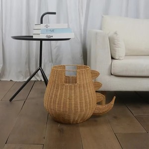 Panier en rotin en forme de dinosaure, paniers de rangement faits à la main, rotin naturel, moderne, multifonctionnel, fabriqué au Vietnam - Product Image 3