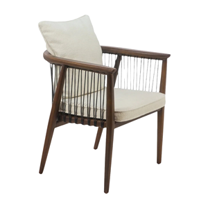 Classic Wooden Dining Chair with <b>Padded</b> Seat and Upholstered Backrest for Restaurant Cafe Hotel <b>Furniture</b> - Product Image 2