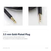 Kabel Audio Pengganti untuk Headset Logitech Astro A10 A30 A40 3.5 mm 4 Pole dengan Plug Berlapis Emas