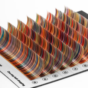 Dark black silk <b>lashes</b> russian volume <b>lash</b> <b>extension</b> color high-end pbt multicolored false eyelashes wholesale - Product Image 6