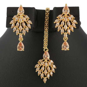 Conjunto de Joyería con Diamantes Americanos - Color Durazno y Dorado - Product Image 3