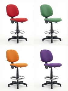 Hot Sale Eco Modern Drafting <b>Stool</b> Gas Lift Swivel Footrest Ring Fabric Upholstered ARSU Star Base Steel Hospital School Office - Product Image 6