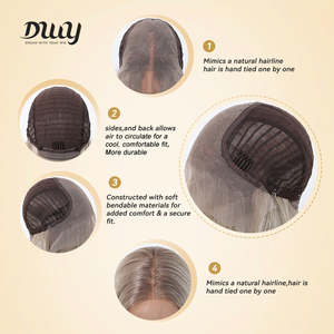 Perruques Lace Frontal DWY pré-épilées 13x6 HD transparentes, 30 pouces, blond platine, densité 150 %, pour femmes - Product Image 5