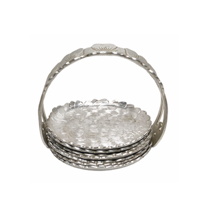 Sous-verre en acier forme carrée support avec collier forme ronde sous-verre décor à la maison cuisine accessoires de table fournitures - Product Image 3