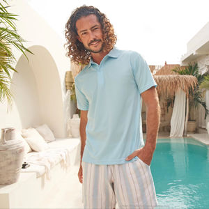 T-shirt unisexe Ultifresh décontracté et confortable en polyester et coton, tricoté, lavé, séchage ultra-rapide, manches courtes, uni, bouton sur le devant, tout - Product Image 4