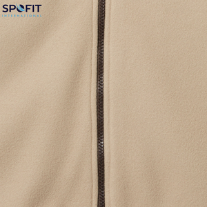 Veste zippée unisexe en toile recyclée à col montant avec logo personnalisé 2026 pour l'hiver et l'automne, veste en polaire douce pour homme - Product Image 6