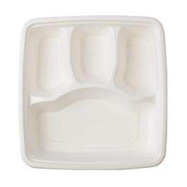 Barquette repas jetable 9'' à 4 compartiments pour un contrôle individuel des portions - Product Image 3
