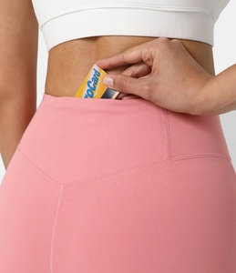 Mallas de cintura alta con bolsillo trasero para mujer, Leggings de yoga con logo personalizado, nuevo diseño - Product Image 6