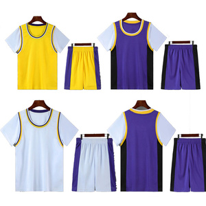 เสื้อบาสเก็ตบอลเสื้อบาสเก็ตบอลทีมโรงเรียนเยาวชนเครื่องแบบเสื้อบาสเก็ตบอลแบบย้อนกลับได้แบบคลาสสิก - Product Image 2