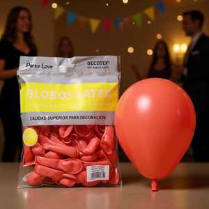Ballons en latex durables Party Love, rouge corail, 12 cm, 100 pièces, décoration de sac d'anniversaire - Product Image 3