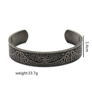 Bracelet Arbre de Vie pour homme fait main par Yunnique en acier inoxydable vieilli - Cadeau rétro nordique - Product Image 5