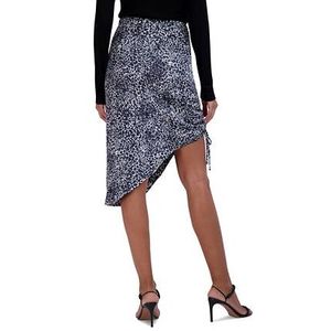 BCBGMAXAZRIA Gonna da donna in raso con stampa leopardata asimmetrica taglia 4 morbida con vita naturale nera - Product Image 2