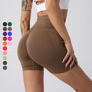 Short de yoga d'entraînement de contrôle du ventre à taille haute personnalisé pour les femmes Short de motard décontracté poches de gym motif respirant - Product Image 1