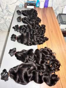 Vendeur indien de cheveux Cuticules non traitées alignées Texture de vague profonde Cheveux humains bruts du temple indien d'un donneur Cuticules alignées - Product Image 4