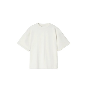 Fabricant sur mesure de t-shirts à manches courtes en coton 100% écologique à col roulé pour hommes, étiquette privée, vente en gros, blanc - Product Image 1