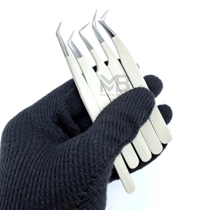 Precision Stainless Steel Anti-Magnetic Durable Eyelash Tweezers Smooth Tip Perfect Grip Doll Pattern Design Japanese Style - Product Image 6