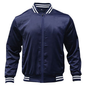 2026 Custom New Men's Canvas <b>Patchwork</b> Stand Collar Baseball Varsity <b>Jacket</b> with Silk/Cotton Lining - Product Image 1