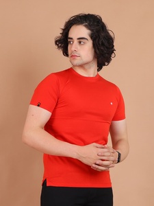 Premium 100% algodón cuello redondo media manga camiseta Venta caliente en rojo Casual Smart-Casual Everyday Wear 260 gramos Peso de la tela - Product Image 4