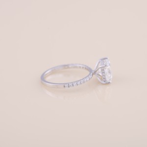 แหวนเพชรทรงปรินเซสคัท IGI เพชรเลี้ยงในห้องปฏิบัติการ สำหรับหมั้นและแต่งงาน พร้อมวงแหวนประดับเพชรแบบ Pavé ทองคำขาว/โรสโกลด์/ทองคำเหลือง 9K - Product Image 4