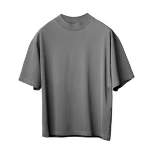 Unisex Regular Fit 100% Cotton Knitted Heavy <b>Weight</b> Drop Shoulder Crew Neck T-Shirt-OEM Boxy <b>Blank</b> for Men Breathable Quick Dry - Product Image 5