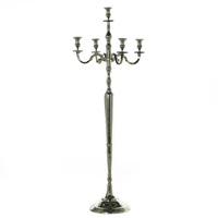 Candélabre en métal argenté à 5 bras, fait main, design moderne, haute qualité, porte-bougie de table de mariage, centre de table décoratif