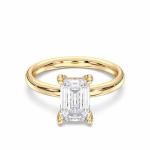 Bague de fiançailles Solitaire en argent pour femme, émeraude et taille ronde, 2.16 carats, E-F/VVS-VS, Moissanite - Product Image 5