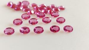 Pierre précieuse créée par laboratoire de saphir rose Saphir ovale de 1 carat Gemmes en vrac pour bijoux Gemmes synthétiques roses Pierres taillées en saphir de corindon - Product Image 5