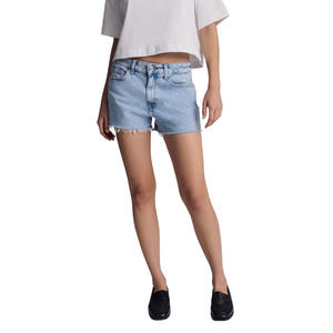 Women's Mid Waist <b>Vintage</b> Distressed Ripped Washed Denim Boyfriend Shorts Summer Casual Fashion Sexy <b>Mini</b> OEM Denim Shorts - Product Image 1