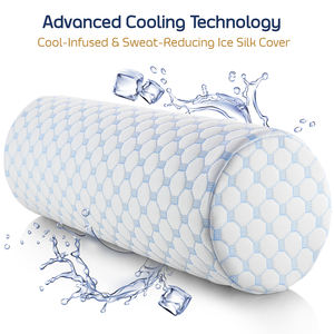 Neck <b>Pillow</b> for Sleeping Round <b>Bolster</b> <b>Pillow</b> with Shredded Memory Foam Cotton Insert Tube Neck Support <b>Pillow</b> No Latex - Product Image 2