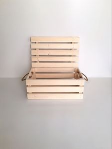 Cesto Regalo in <span class=keywords><strong>Legno</strong></span> Personalizzabile con Manico, Confezione Rustica Lucida per Regali <span class=keywords><strong>di</strong></span> Compleanno o Festività - Product Image 4