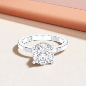 Round Cut 3.13 Carat E-F/VVS-VS Solitaire Engagement <b>Ring</b> Moissanite Diamond Prong <b>Set</b> in Solid Gold <b>for</b> <b>Women</b> - Product Image 4
