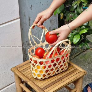 CESTA DE REGALO DE BAMBÚ artesanal con diseño de flores Opciones al por mayor para venta al por menor y EventsBasket para embalaje de regalo - Product Image 4