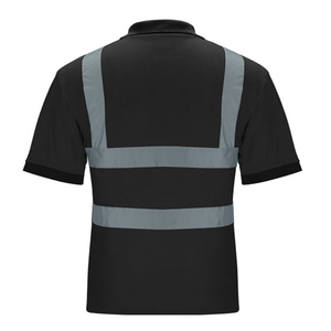 Polo de sécurité haute visibilité personnalisé pour homme, 100 % coton, manches courtes, vêtement de travail réfléchissant, longueur longue, t-shirts de sécurité solides - Product Image 5