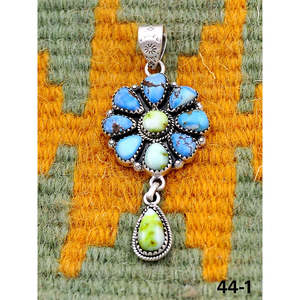 Pendentif Turquoise Fait Main du Sud-Ouest avec Technologie d'Encadrement en Argent Sterling Golden Hill Palomino - Product Image 2