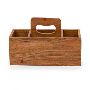 Porte-serviettes en bois organisateur avec Logo café rustique sel poivre sucre Condiment Souce stockage barbecue Caddy ferme Caddy - Product Image 5