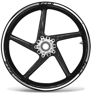 Autocollants de moto blancs Labelbike pour jantes Yamaha FZ8 FAZER 17 pouces, origine Italie - Product Image 2