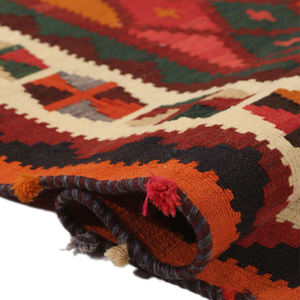 พรม kilim แนววินเทจขนาดใหญ่ลายเรขาคณิตขนสัตว์ทอมือที่เหนือกว่าสไตล์โมเดิร์นเป็นมิตรกับสัตว์เลี้ยงกันกระแทกใช้ในชีวิตประจำวัน - Product Image 2