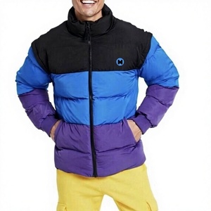 MANGOES FASHION OEM Service Customized Logo <b>Men's</b> Color Block Puffer <b>Jacket</b> Stylish Warm Winter Wear Breathable Durable Design - Product Image 1