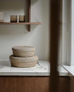 กล่องเก็บของทรงกลมทำจากหญ้าทะเล พร้อมฝาปิด งานแฮนด์เมด เป็นมิตรกับสิ่งแวดล้อม ของตกแต่งบ้านจากธรรมชาติ ขายส่งจากเวียดนาม - Product Image 2