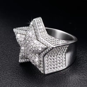 Bague tendance hip-hop de luxe en or 10K 14K 18K pour homme Baguette arrondie en diamant naturel VVS pour mariage Bijoux fantaisie à la mode - Product Image 5