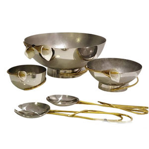 Bol en métal en laiton plaqué or servant des bols modernes en céramique gratuits ustensiles de cuisine accessoires de table à manger - Product Image 5