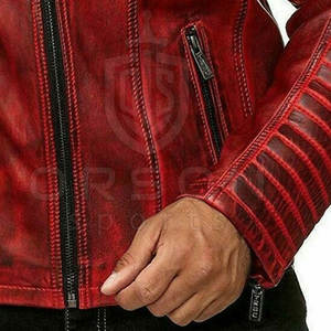 Chaqueta de cuero de piel de vaca de talla grande de alta calidad con cuello levantado para uso en exteriores de invierno estilo Vintage ecológico personalizable para hombres - Product Image 6